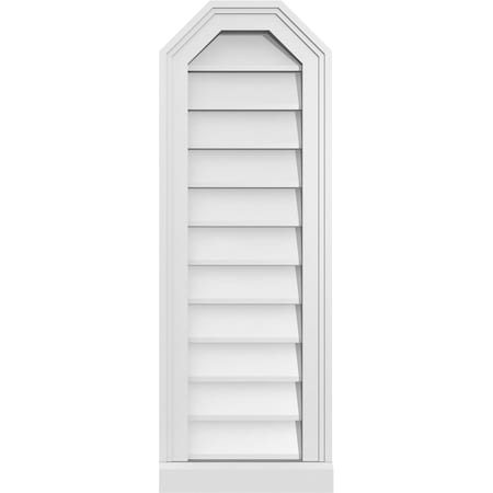 Ekena Millwork Octagonal Top Surface Mount PVC Gable Vent w/ 2"W x 2"P Brickmould Sill Frame, 12"W x 34"H GVPOT12X3403SN